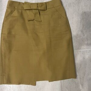 J. Crew Yellow Pencil Skirt with Tie Front for Work